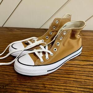 Converse Chuck Taylor High Top Sneakers Tan Canvas Dark Tan Mens 5 Womens 7